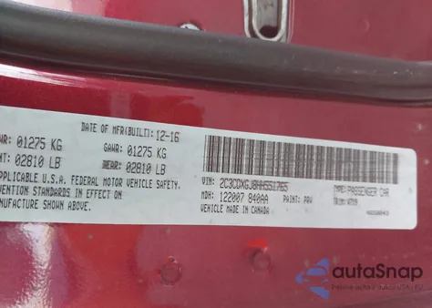 2017 Dodge Charger R/T Scat Pack Rwd from USA, damaged, VIN 2C3CDXGJ8HH551765